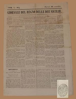 Giornale del Regno delle Due Sicilie 20 Set 1842 Marchese di Villarosa Napoli