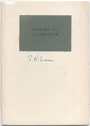 Imagen del vendedor de Journey to a Lone Star: Poems a la venta por Between the Covers-Rare Books, Inc. ABAA