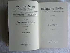 Seller image for Erzhlungen des Mittelalters : in dt. bers. u. lat. Urtext. hrsg. von Joseph Klapper for sale by Herr Klaus Dieter Boettcher