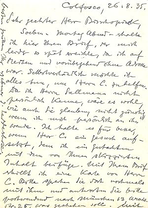 Bild des Verkufers fr Eigenh. Postkarte mit U. zum Verkauf von Eberhard Kstler Autographen&Bcher oHG