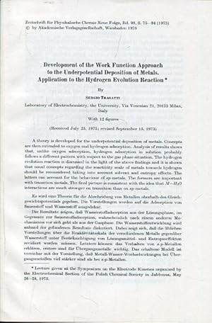 Development of the Work Function Approach to the Underpotential Deposition of Metals. Application...