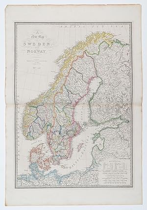 Bild des Verkufers fr A New Map of Sweden and Norway. zum Verkauf von Robert Frew Ltd. ABA ILAB