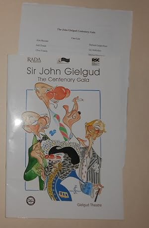 Image du vendeur pour Sir John Gielgud - The Centenary Gala (Gielgud Theatre, London 19 April 2004) mis en vente par David Bunnett Books