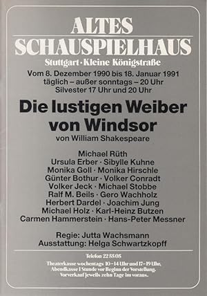 Die lustigen Weiber von Windsor. Spielzeit 1990 / 1991 . Regie: Wachsmann, Jutta. Ausstattung: Sc...