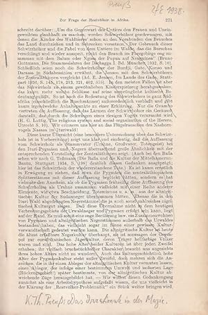 Bild des Verkufers fr Das Irrationale in der Magie. Sonderdruck aus Zeitschrift fr Ethnologie - Allgemeine Vlkerkunde und verschiedenene Gebiete, Jahrg. 1938 - Deutsche Gesellschaft fr Vlkerkunde (DGV). zum Verkauf von Antiquariat Carl Wegner