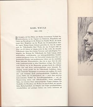 Bild des Verkufers fr Karl Weule (1864 - 1926). (Niederschsische Lebensbilder 2). zum Verkauf von Antiquariat Carl Wegner