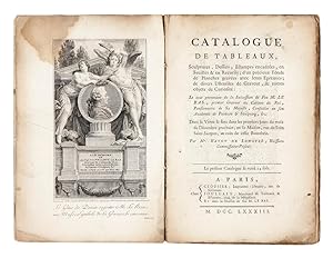 Catalogue de Tableaux, Sculptures, Dessins, Estampes encadrées, en feuilles & en Recueils; d'un p...