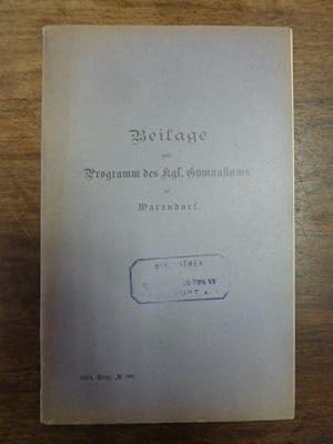 Grundlehren der analytischen Planimetrie, Beilage zum Programm des Königlichen Gymnasiums zu Ware...