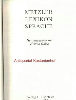 Bild des Verkufers fr Metzler-Lexikon Sprache, zum Verkauf von Antiquariat Kastanienhof