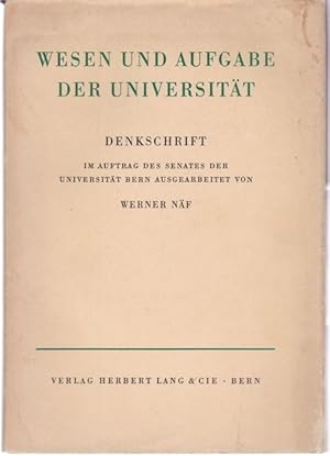 Bild des Verkufers fr Wesen und Aufgabe der Universitt. Denkschrift zum Verkauf von Graphem. Kunst- und Buchantiquariat