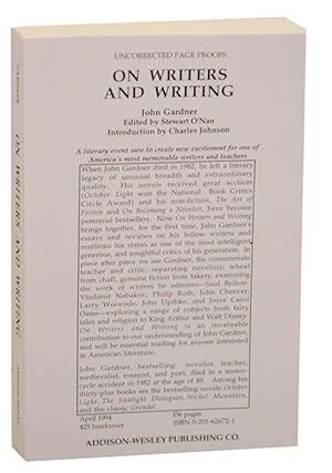 Seller image for On Writers and Writing for sale by Jeff Hirsch Books, ABAA