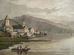 Seller image for ACKERMANN AQUATINT CASTLE OF SPIEZ SWITZERLAND 1821 for sale by BeebyBooks