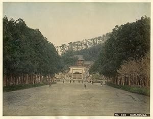 c.1890 JAPAN YOKOHAMA KAMAKURA GENUINE ANTIQUE ALBUMEN PHOTOGRAPH