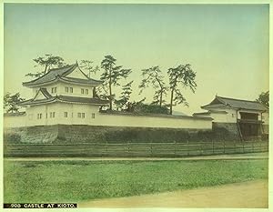 c.1890 JAPAN CASTLE AT KIOTO GENUINE ANTIQUE ALBUMEN PHOTOGRAPH