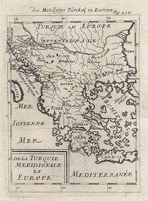 1685 Turkey in Europe Greece The Balkans 17th Century Engraving Map Mallet