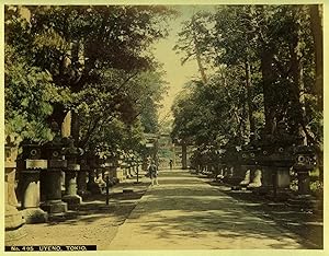 c.1890 JAPAN UYENO PARK TOKIO GENUINE ANTIQUE ALBUMEN PHOTOGRAPH