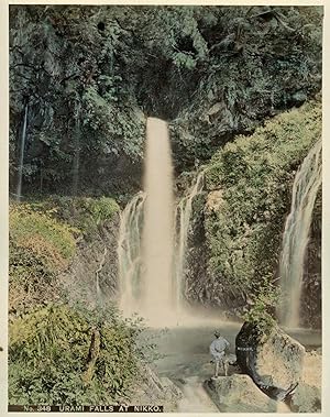 c.1890 JAPAN URAMI FALLS AT NIKKO GENUINE ANTIQUE ALBUMEN PHOTOGRAPH