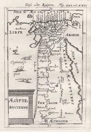 1685 Africa Egypt Nile 17th Century Engraving Map Mallet