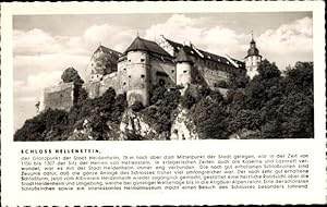 Bild des Verkufers fr Ansichtskarte / Postkarte Heidenheim an der Brenz, Schloss Hellenstein, Klippen, Wald zum Verkauf von akpool GmbH