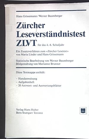 Seller image for Zrcher Leseverstndnistest ZLVT fr das 4.-6. Schuljahr; for sale by books4less (Versandantiquariat Petra Gros GmbH & Co. KG)