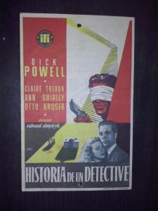 Seller image for Historia de un detective. Dick Powell, Claire Trevor, Ann Otto, Shirley Krauger. Director: Edward Dmytryk for sale by Librera La Candela