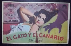 Seller image for El gato y el canario. Bob Hpoe, Paulette Goddard. Director Elliot Nugent. Director: Elliot Nugent for sale by Librera La Candela