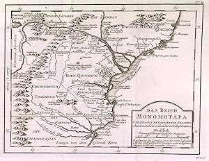 DAS REICH MONOMOTAPA UND DESSEN BENACHBARTE STAATEN. Map of Zimbabwe and Mozambique between the...