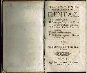 Bild des Verkufers fr Dissertationum miscellanearum pentas zum Verkauf von La Bouquinerie
