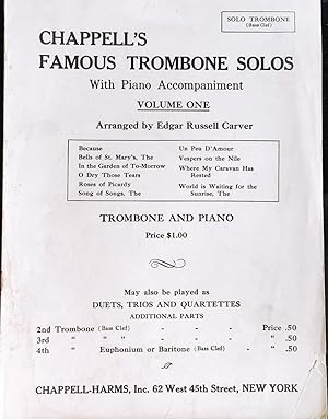 Chappell's Famous Trombone Solos With Piano Accompaniment Volume One
