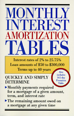 Image du vendeur pour Monthly Interest Amortization Tables: Interest Rates of 2% to 25.75%, Loan Amounts of $50 to $300,000, Terms Up to 40 Years (Paperback or Softback) mis en vente par BargainBookStores