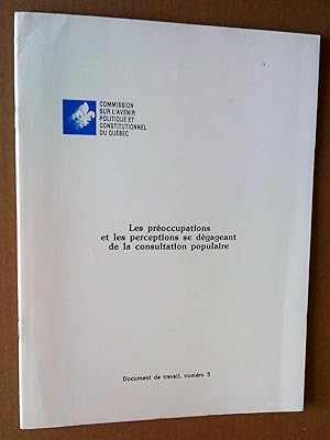 Imagen del vendedor de Document de travail no 3: Les proccupations et les perceptions se dgageant de la consultation populaire a la venta por Livresse