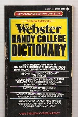 Bild des Verkufers fr THE NEW AMERICAN WEBSTER HANDY COLLEGE DICTIONARY: INCLUDES ABBREVIATIONS, GEOGRAPHICAL NAMES, FOREIGN WORDS AND PHRASES, FORMS OF ADDRESS zum Verkauf von biblioboy