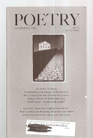 Seller image for Poetry Volume CLXXXIII Number 2 November 2003 for sale by biblioboy