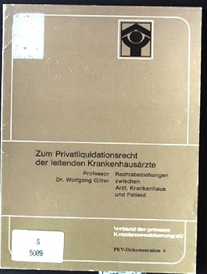 Seller image for Zum Privatliquidationsrecht der leitenden Krankenhausrzte for sale by books4less (Versandantiquariat Petra Gros GmbH & Co. KG)