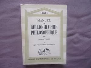 Seller image for Manuel de bibliographie philosophique-tome 1 for sale by arobase livres