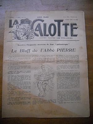 Imagen del vendedor de La Calotte - Contre toutes les tyrannies - Mars 1954 n94 - Le bluff de l'abbe Pierre a la venta por Frederic Delbos