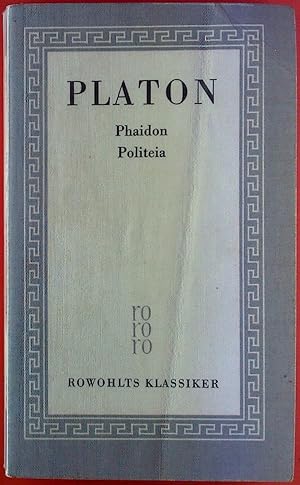 Bild des Verkufers fr PLATON Smtliche Werke 3, Phaidon Politeia zum Verkauf von biblion2