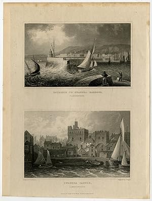 Antique Print-SOUTH WALES-ENGLAND-GLAMORGANSHIRE-SWANSEA-Gastineau-Rogers-1831