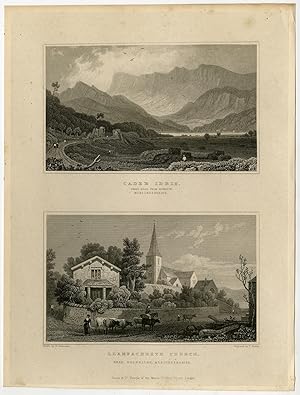 Antique Print-WALES-MERIONETHSHIRE-LLANFACHRETH CHURCH-Gastineau-Barber-1831