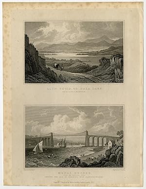 Antique Print-WALES-ENGLAND-MERIONETHSHIRE-MENAI BRIDGE-Gastineau-Barber-1831