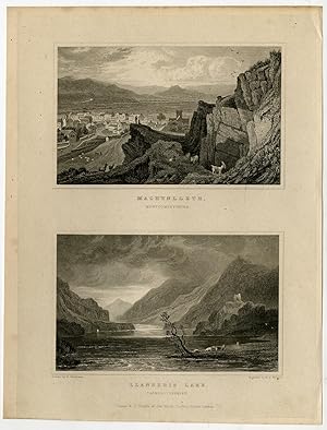 Antique Print-WALES-MONTGOMERYSHIRE-MAGHYNLLETH-LLANBERIS-Gastineau-Watkins-1831