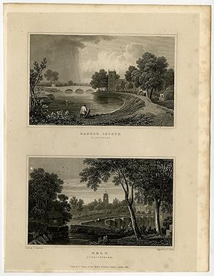 Antique Print-WALES-DENBIGHSHIRE-BANGOR ISCOED-HOLT-Gastineau-Barber-1831