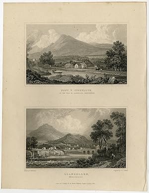 Antique Print-WALES-LLANGOLLEN-PONT Y CYSSYLLTE-Gastineau-Varrall-1831