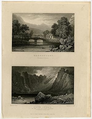 Antique Print-WALES-CAERNARVONSHIRE-BEDDGELERT-LLYN IDWAL-Gastineau-Varrall-1830