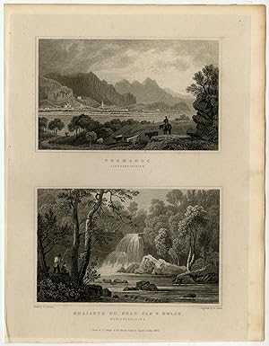 Antique Print-WALES-CAERNARVONSHIRE-TREMADOC-RHAIADYR-Gastineau-Adlard-1830