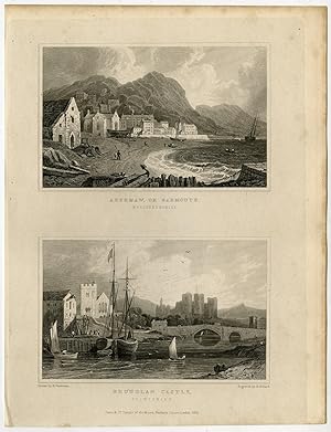 Antique Print-WALES-FLINTSHIRE-ABERMAY-MARMOUTH-RHUDDLAN-Gastineau-Adlard-1830