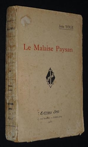 Bild des Verkufers fr Le Malaise paysan zum Verkauf von Abraxas-libris