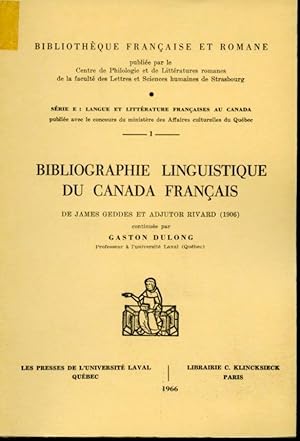 Bild des Verkufers fr Bibliographie linguistique du Canada franais zum Verkauf von Librairie Le Nord