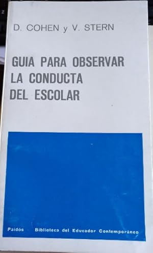 GUIA PARA OBSERVAR LA CONDUCTA DEL ESCOLAR.