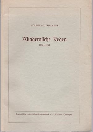 Bild des Verkufers fr Akademische Reden 1950-1952 zum Verkauf von Graphem. Kunst- und Buchantiquariat